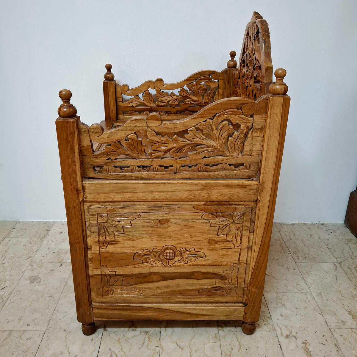 Poltroncina etnica contenitore in legno teak - ETNICBAY