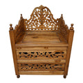 Poltroncina etnica intagliata in legno teak - ETNICBAY