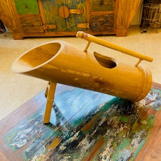 Porta bottiglie bamboo con manico soprammobile - ETNICBAY