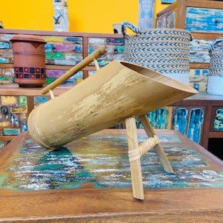 Porta bottiglie bamboo con manico soprammobile - ETNICBAY