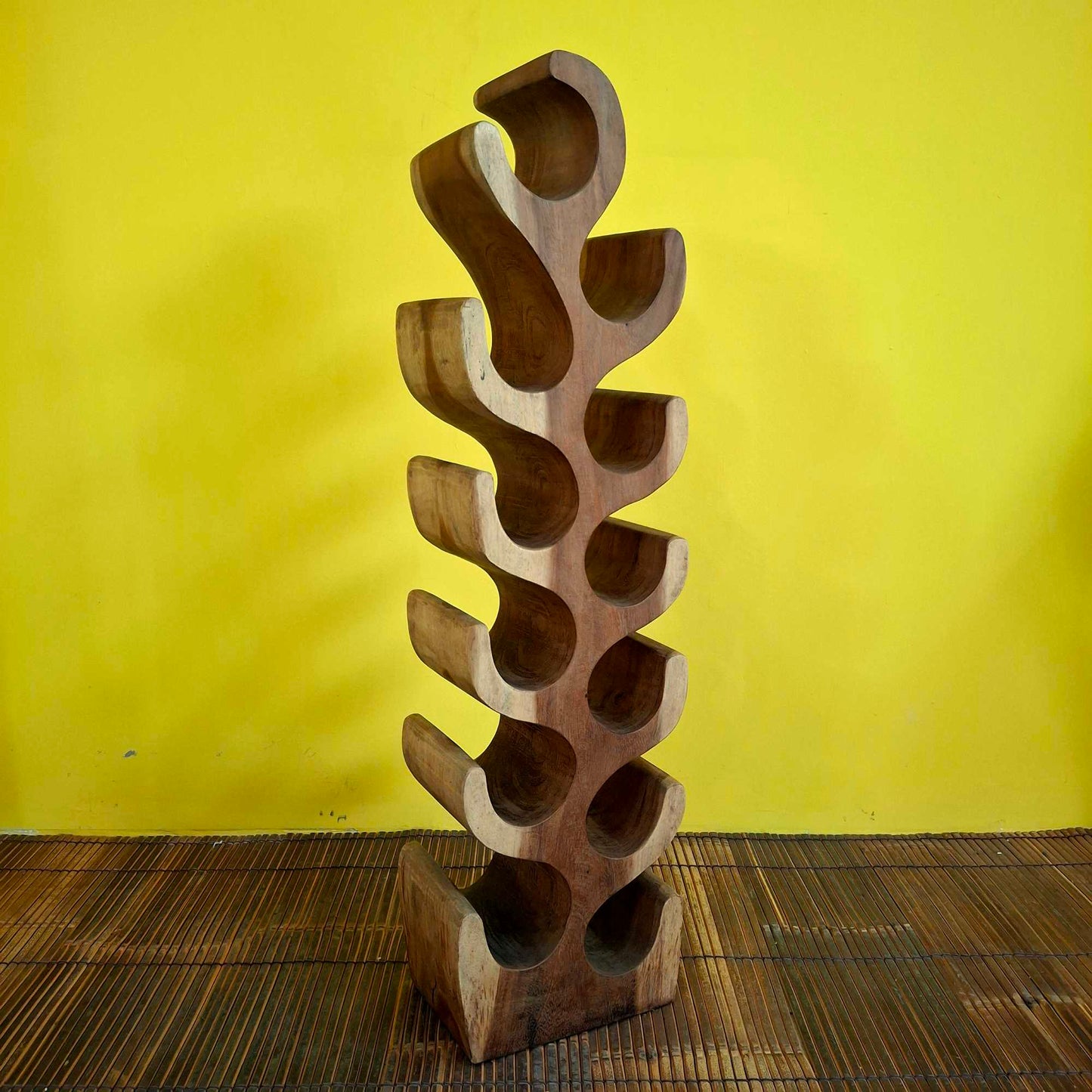 Wooden bottle holder suar ethnic wine cellar