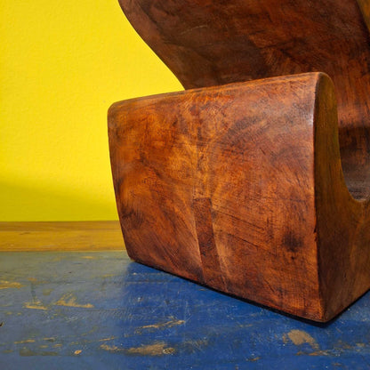 Porte-bouteille en bois de suar sculpté à la main