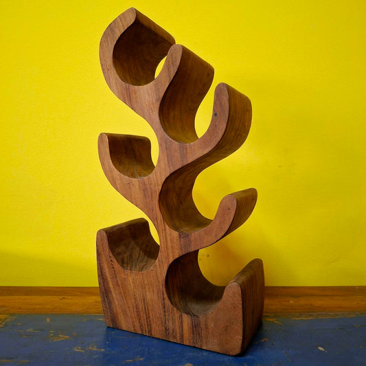 Porte-bouteille en bois ornement suar