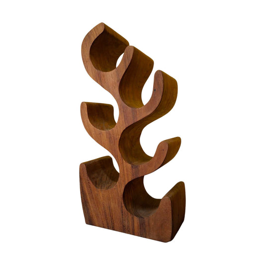Porte-bouteille en bois ornement suar