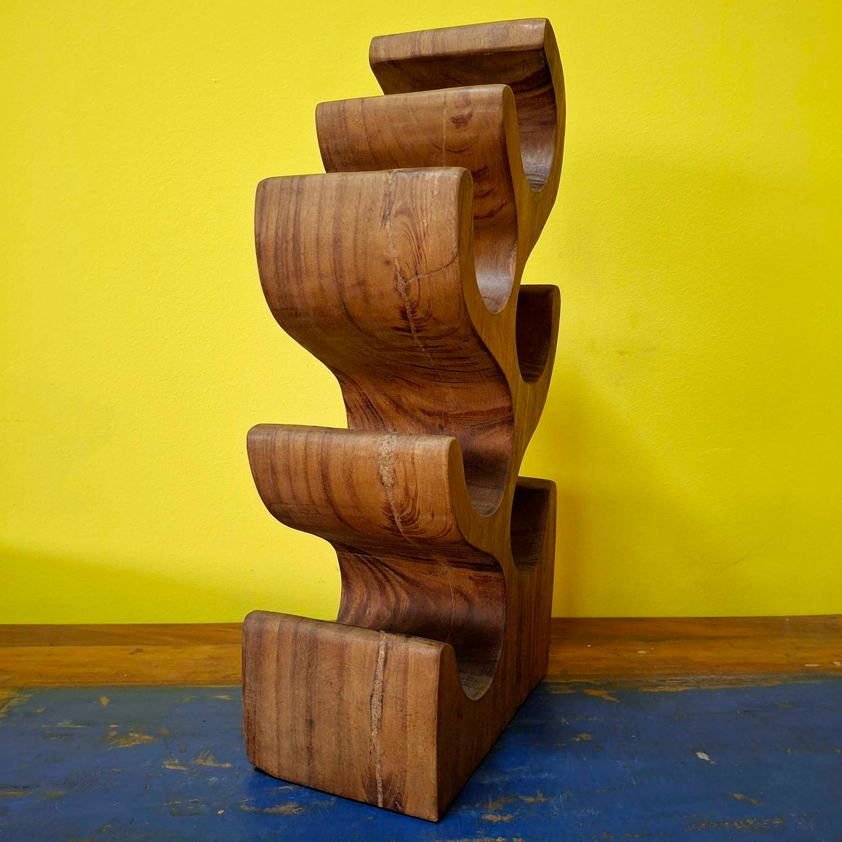 Porta bottiglie in legno suar cantinetta rustica