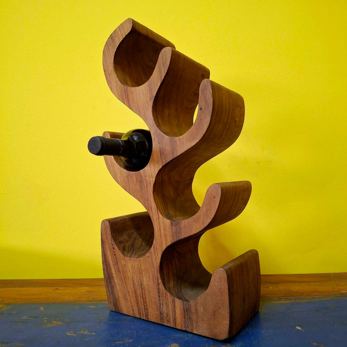 Porta bottiglie in legno suar cantinetta rustica