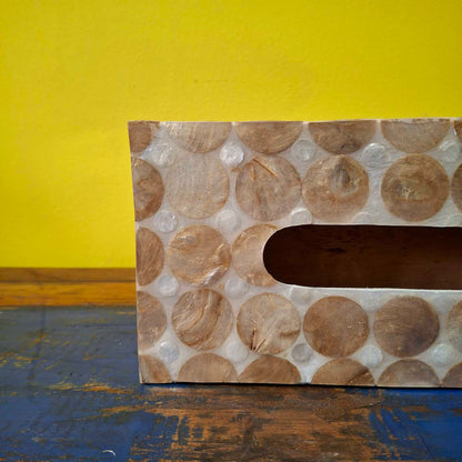 Silver and gold mother of pearl handkerchief holder