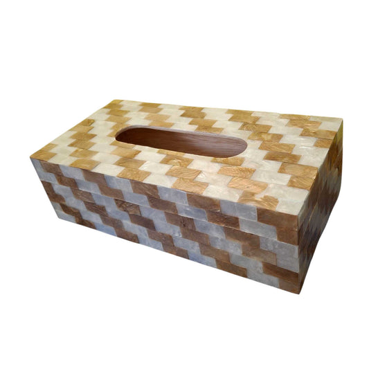 Porte-mouchoirs en nacre or et argent