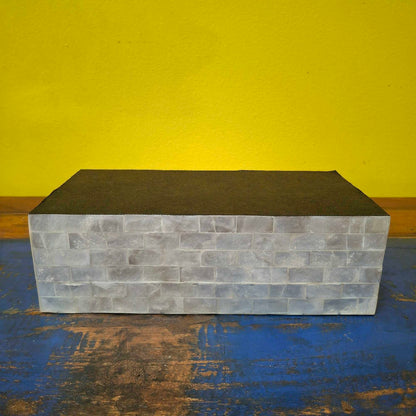Modern tissue holder in silver mother of pearl