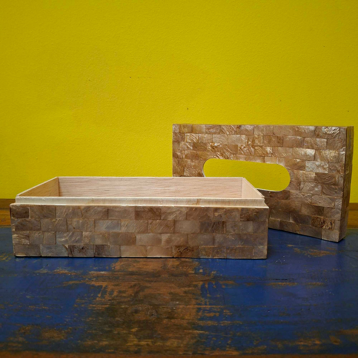 Porta fazzoletti tovaglioli madre perla d'orata