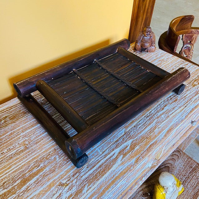 Bamboo tray for food, tea, coffee, table centrepiece