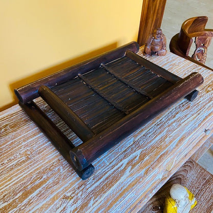 Bamboo tray for food, tea, coffee, table centrepiece