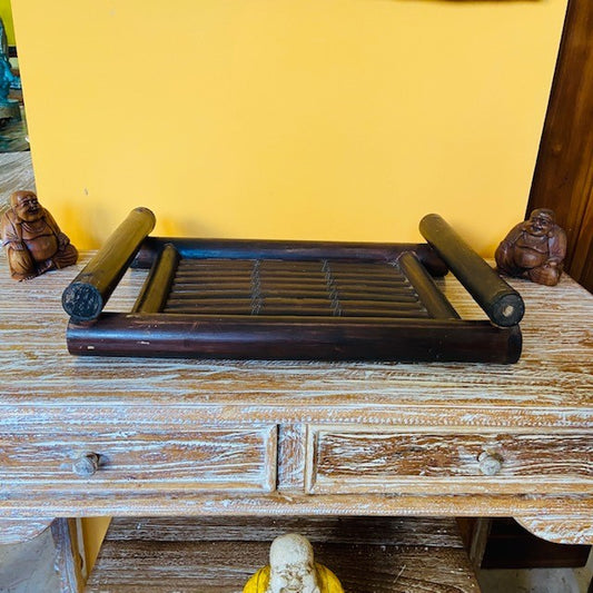 Plateau en bambou pour nourriture, thé, café, centre de table