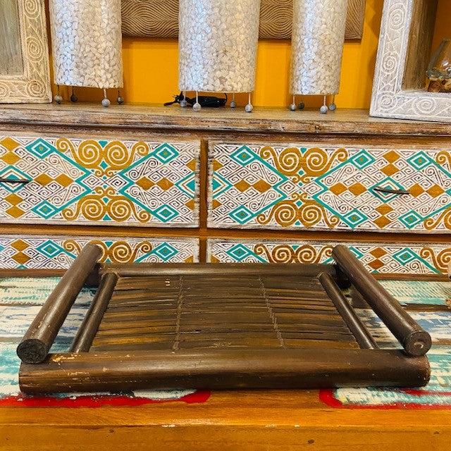 Vassoio in bamboo porta vivande tè o caffe - ETNICBAY