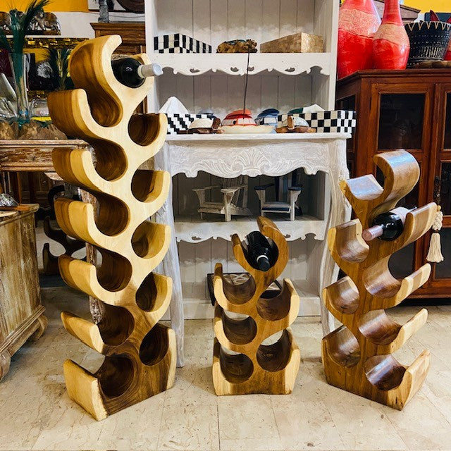 Porta vino Etnico Cactus in legno Suar Massello Cantinetta Linea Flintstones - ETNICBAY