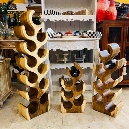 Porta vino Etnico Cactus in legno Suar Massello Cantinetta Linea Flintstones - ETNICBAY