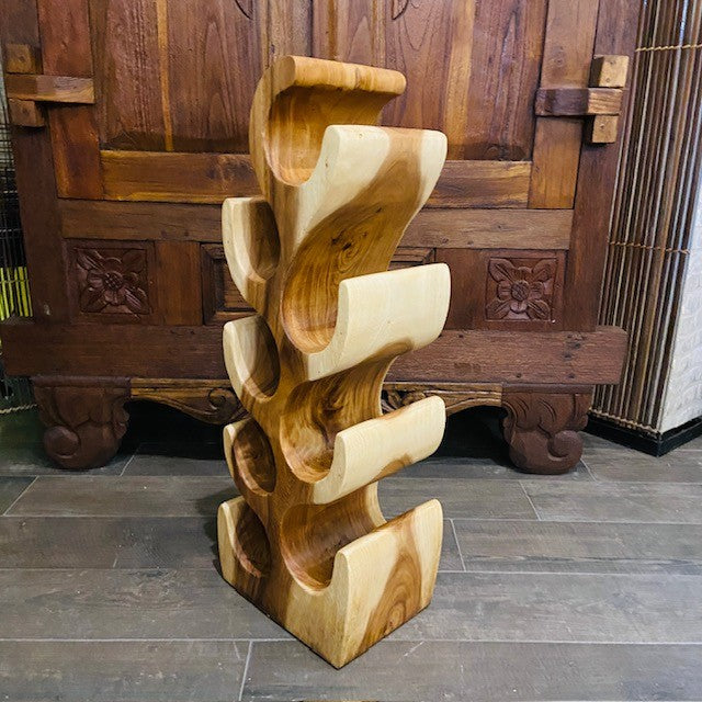 Cantinetta Porta Vino Etnica in legno Suar Massello della Linea Flintstones - ETNICBAY