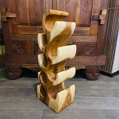 Cantinetta Porta Vino Etnica in legno Suar Massello della Linea Flintstones - ETNICBAY