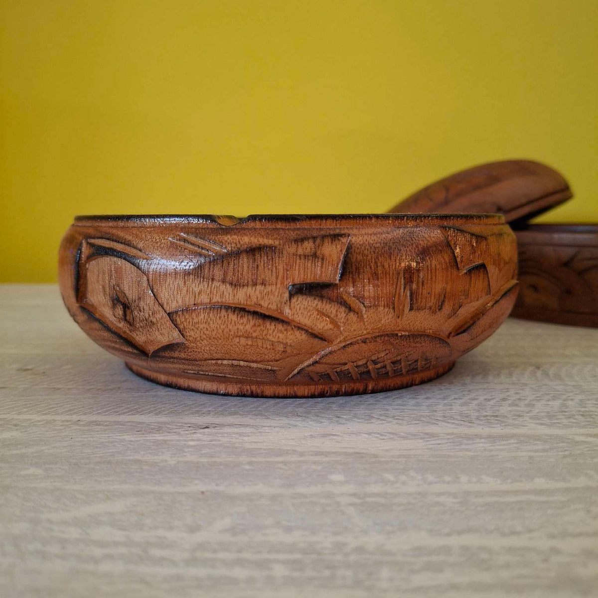 Porta cenere bali in legno teak posa cenere - ETNICBAY