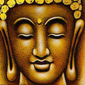 Buddha quadro con ricamo dipinto su tela etnico om - ETNICBAY