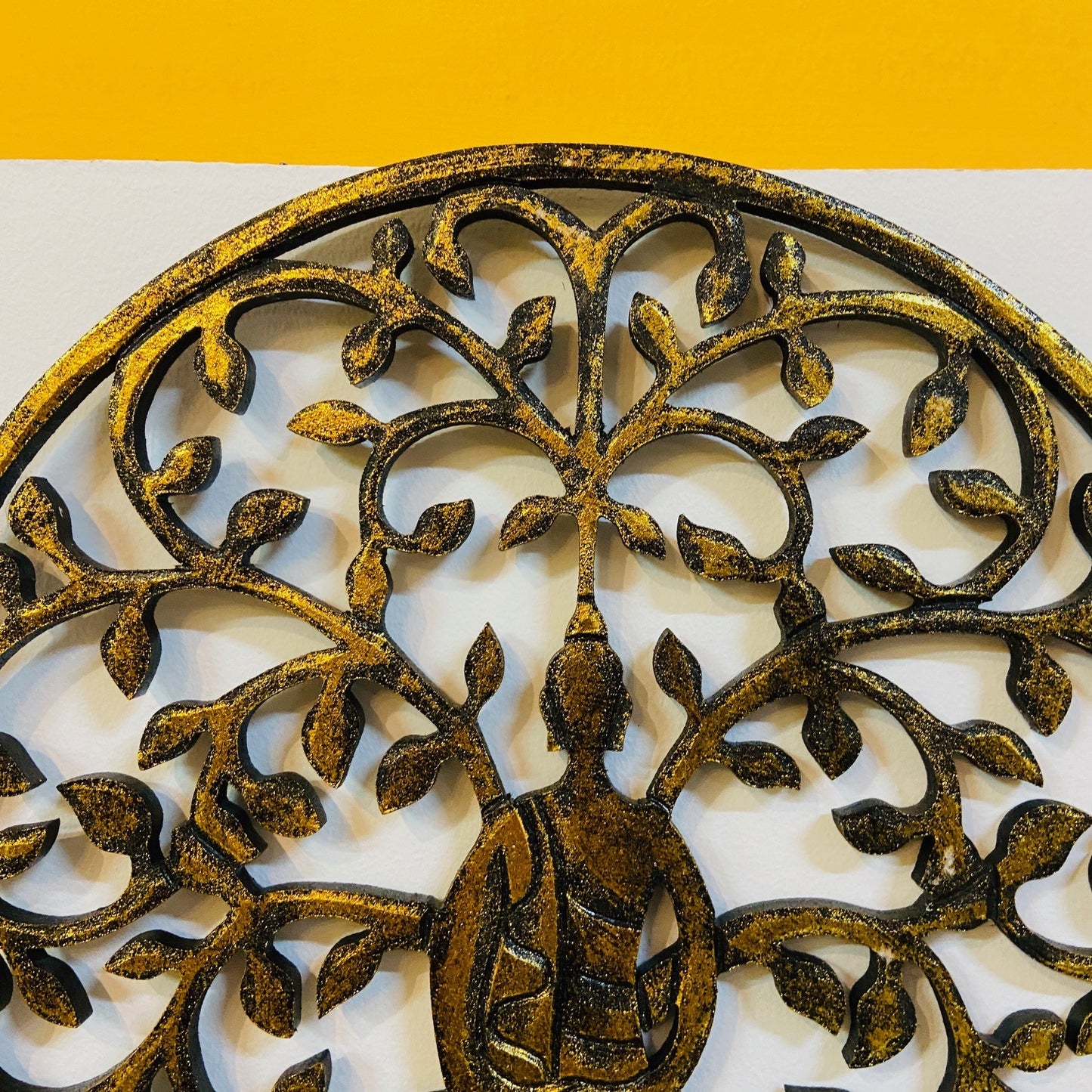 Décoration murale ronde Bouddha Arbre de vie