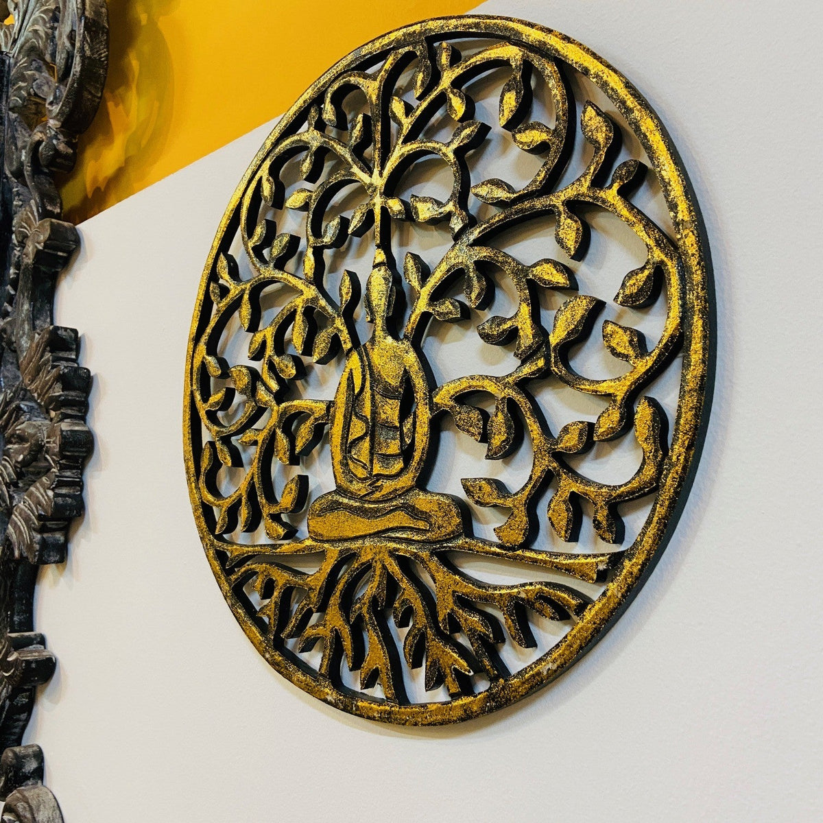 Buddha albero della vita rotondo da parete - ETNICBAY