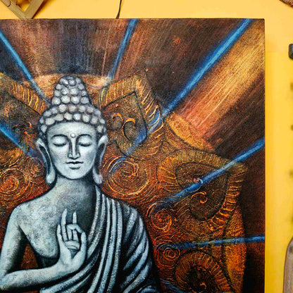Quadro etnico Buddha in meditazione posizione del loto