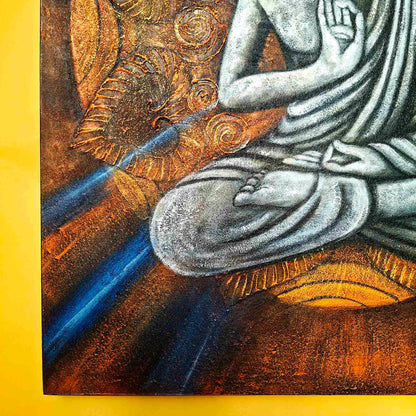 Quadro etnico Buddha in meditazione posizione del loto