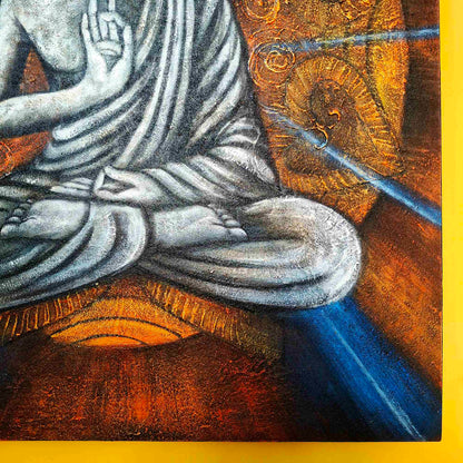 Quadro etnico Buddha in meditazione posizione del loto