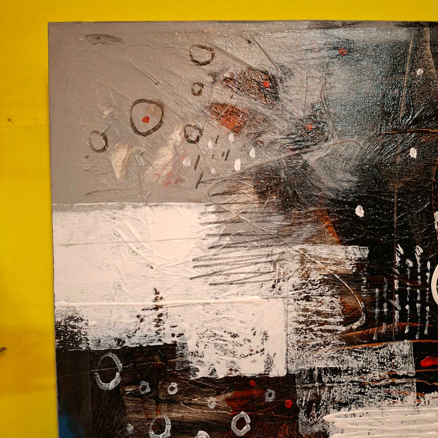 Quadro etnico acrilico su tela astratta geometrico