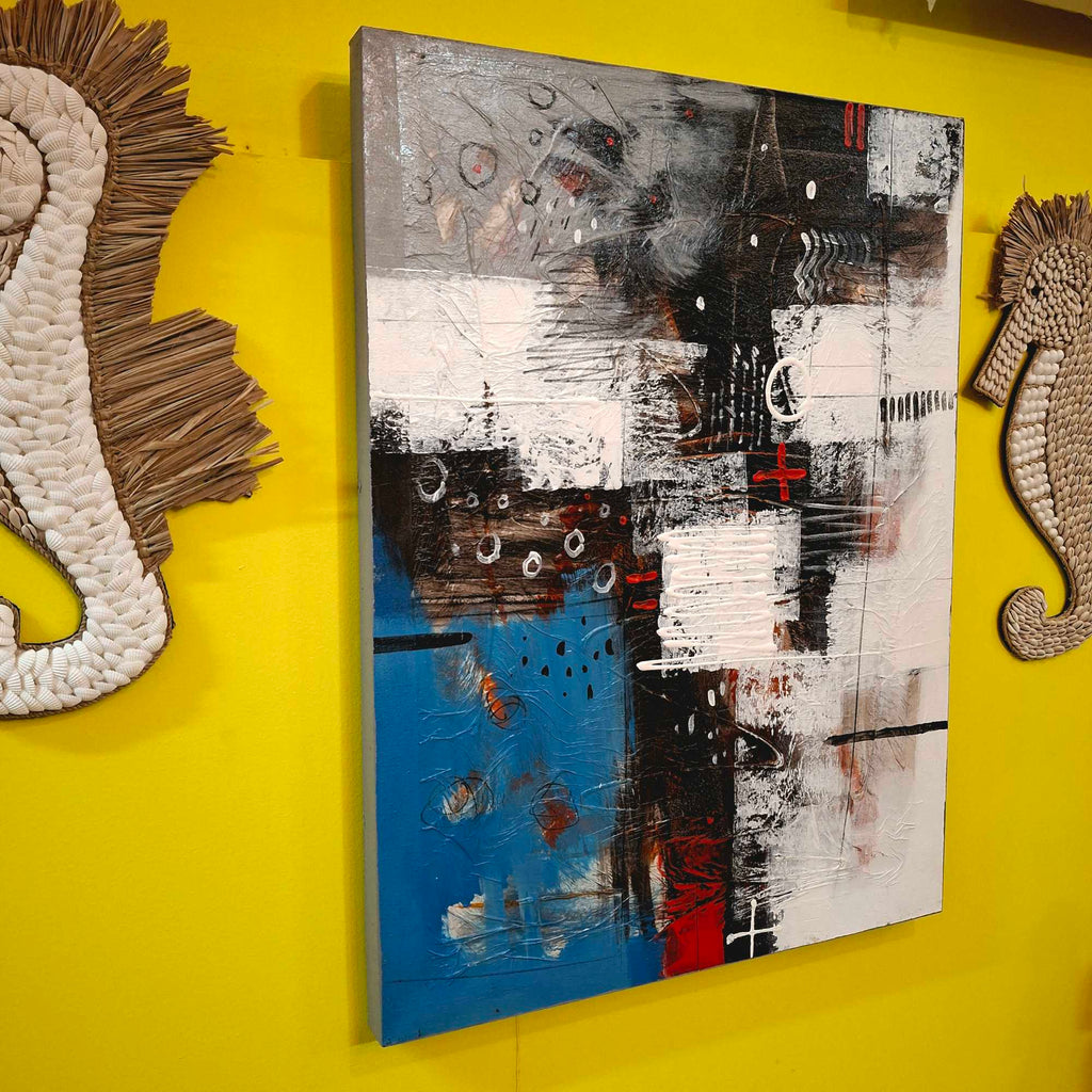 Quadro astratto pittura su tela stile geometrico