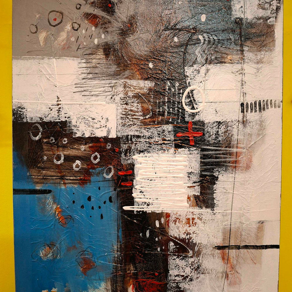 Quadro astratto pittura su tela stile geometrico