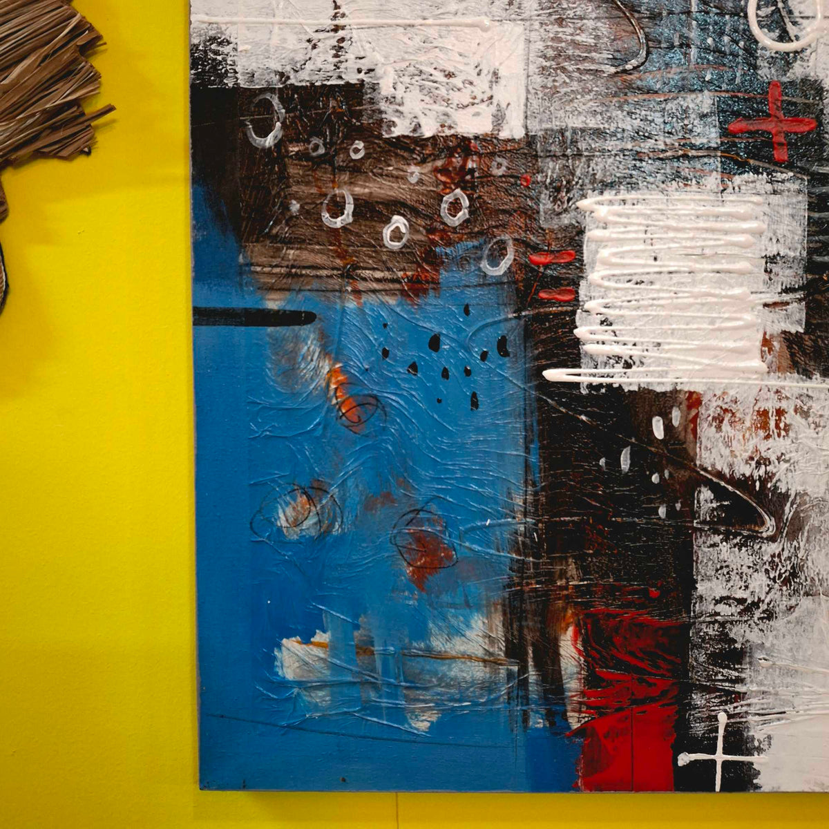 Quadro astratto pittura su tela stile geometrico