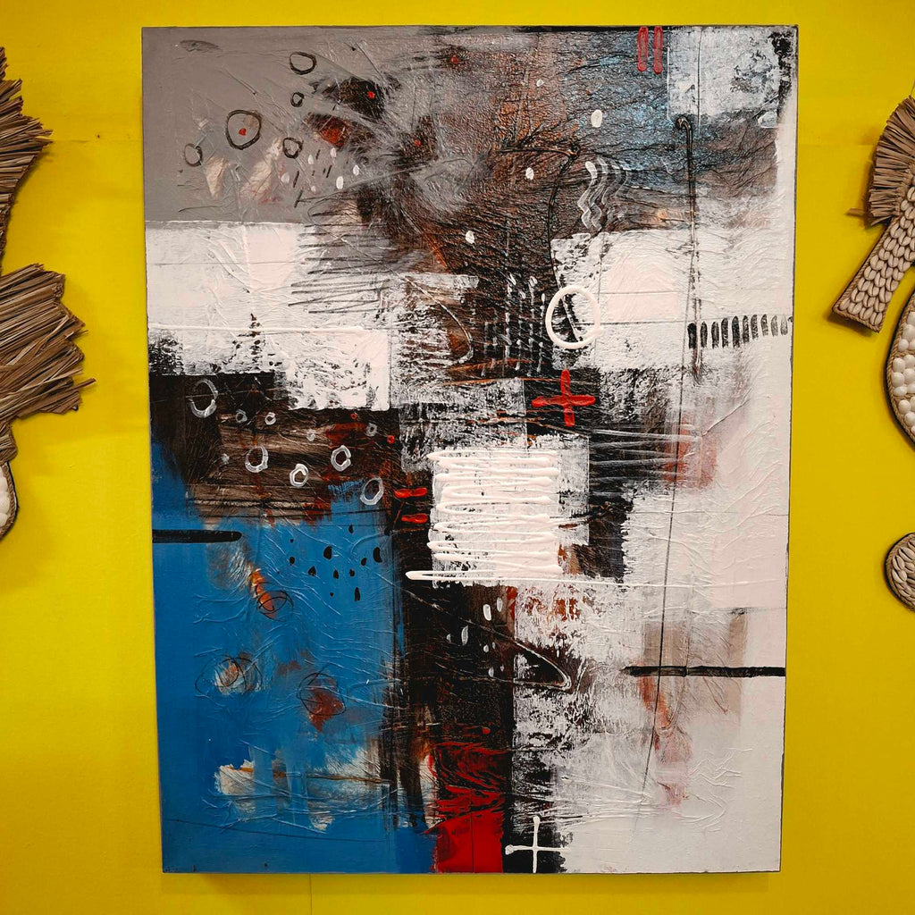 Quadro astratto pittura su tela stile geometrico