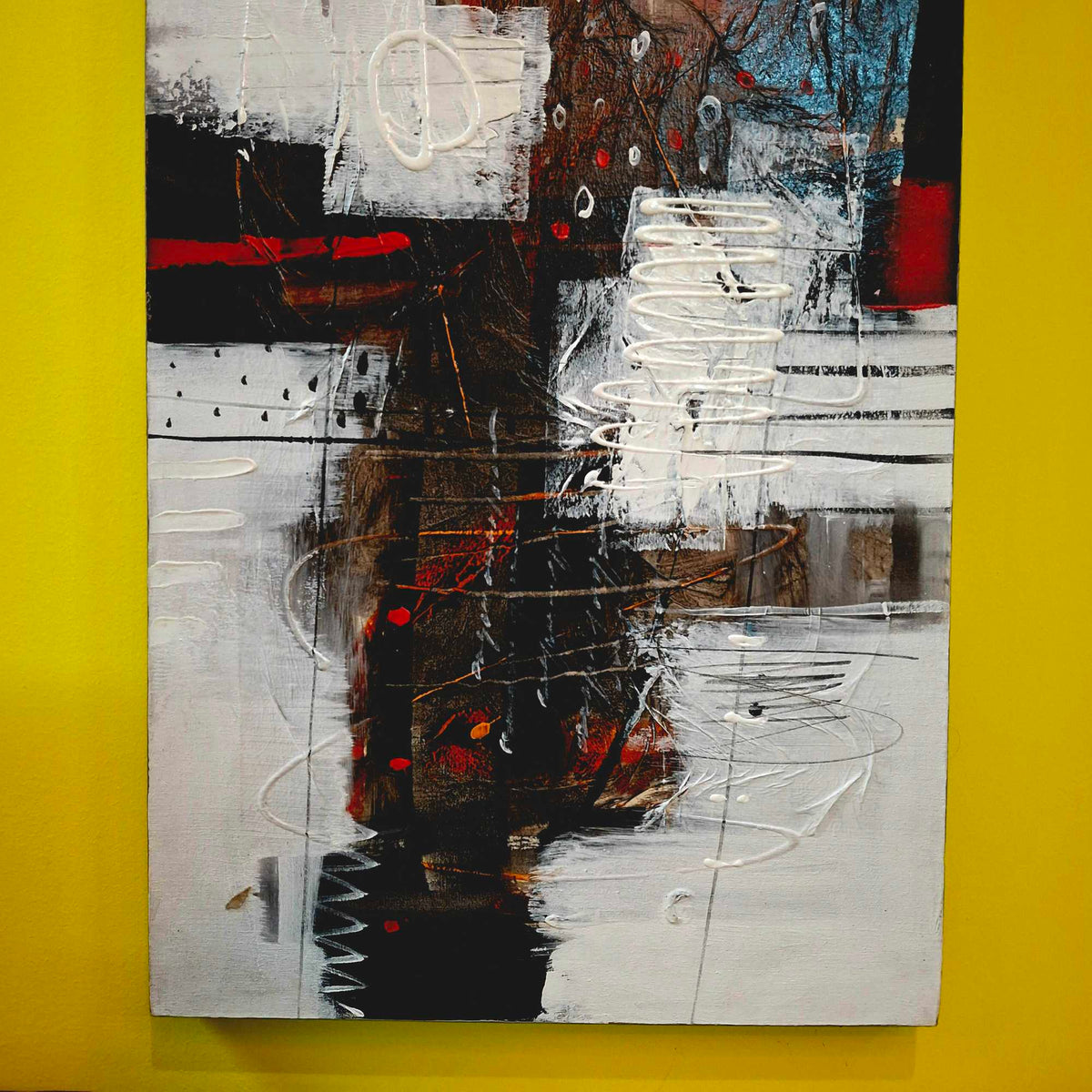 Quadro geometrico dipinto astratto stile moderno