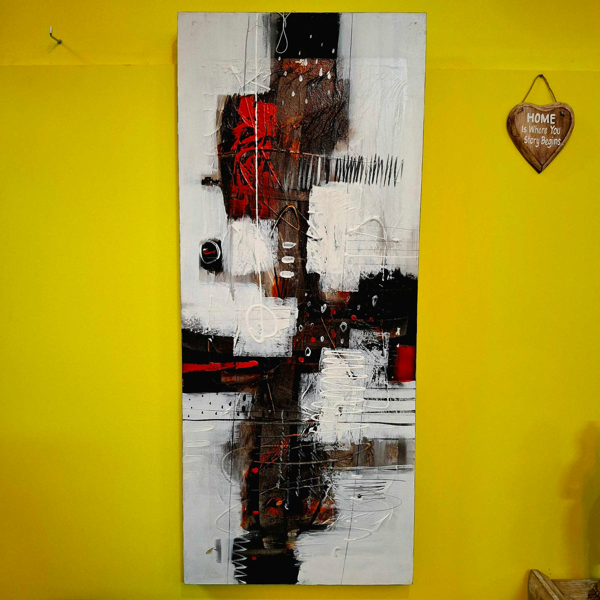 Quadro geometrico dipinto astratto stile moderno