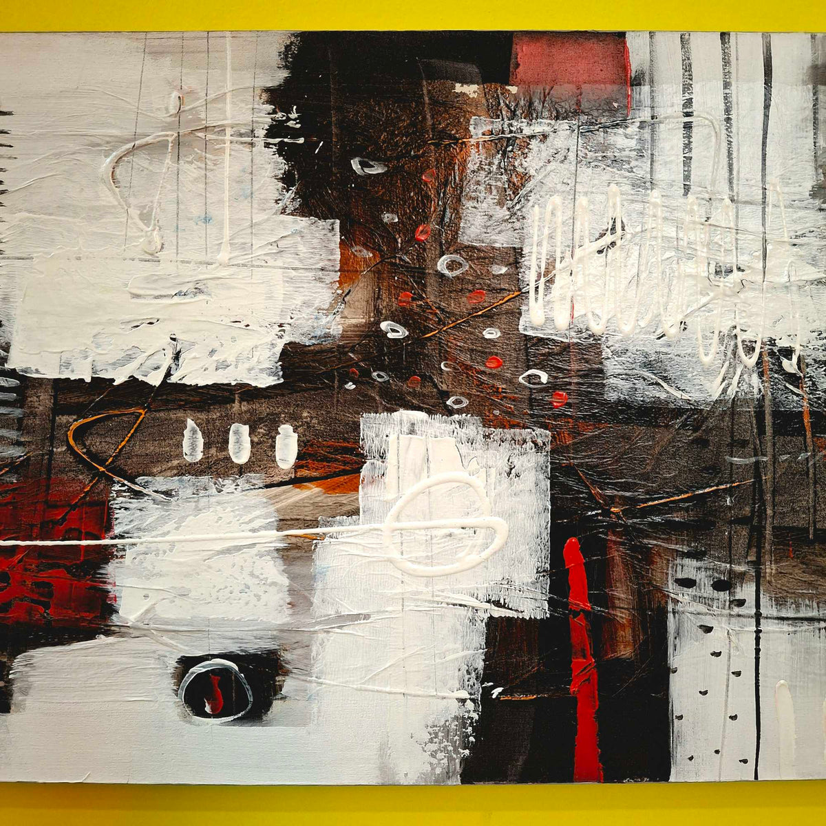 Quadro geometrico dipinto astratto stile moderno