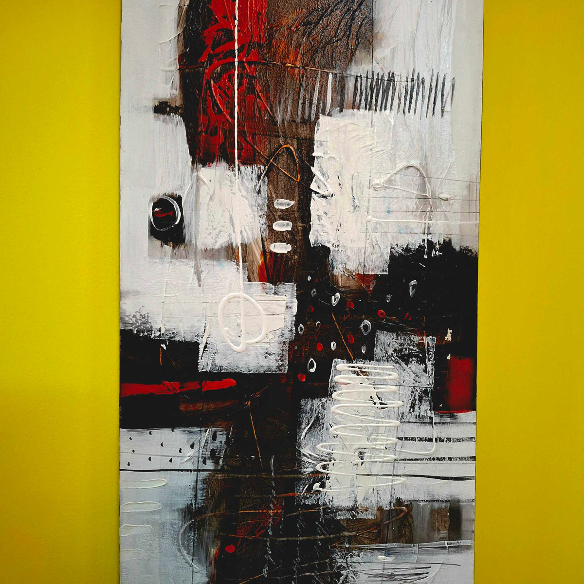Quadro geometrico dipinto astratto stile moderno