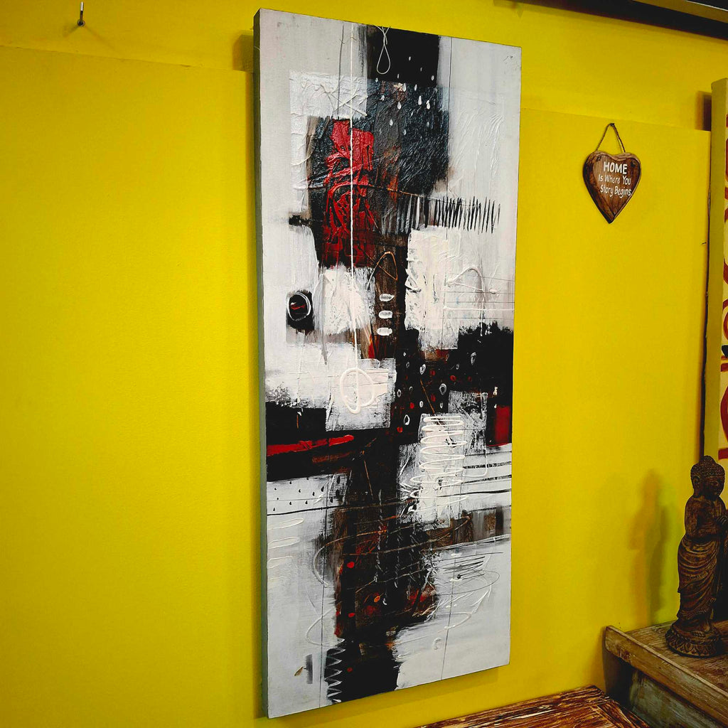 Quadro geometrico dipinto astratto stile moderno