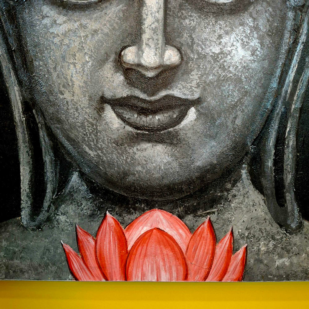 Quadro Buddha fiore di loto meditazione zen yoga