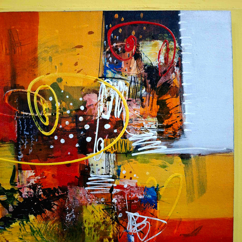 Quadro artigianale in rilievo geometria astratta