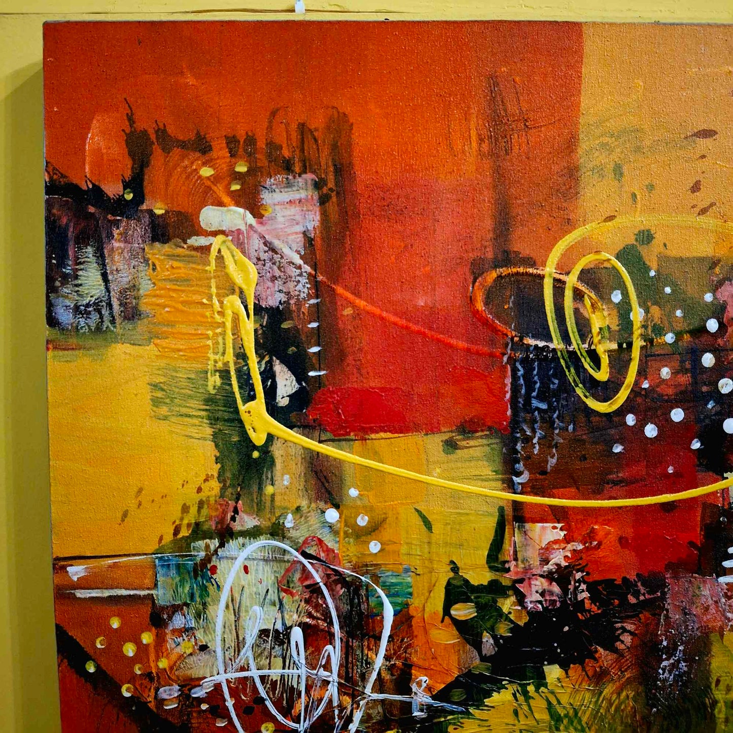 Quadro etnico artigianale geometria astratta