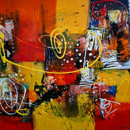 Quadro etnico artigianale geometria astratta
