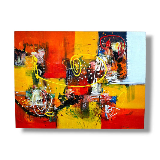 Quadro etnico artigianale geometria astratta