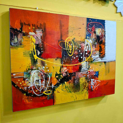 Quadro etnico artigianale geometria astratta