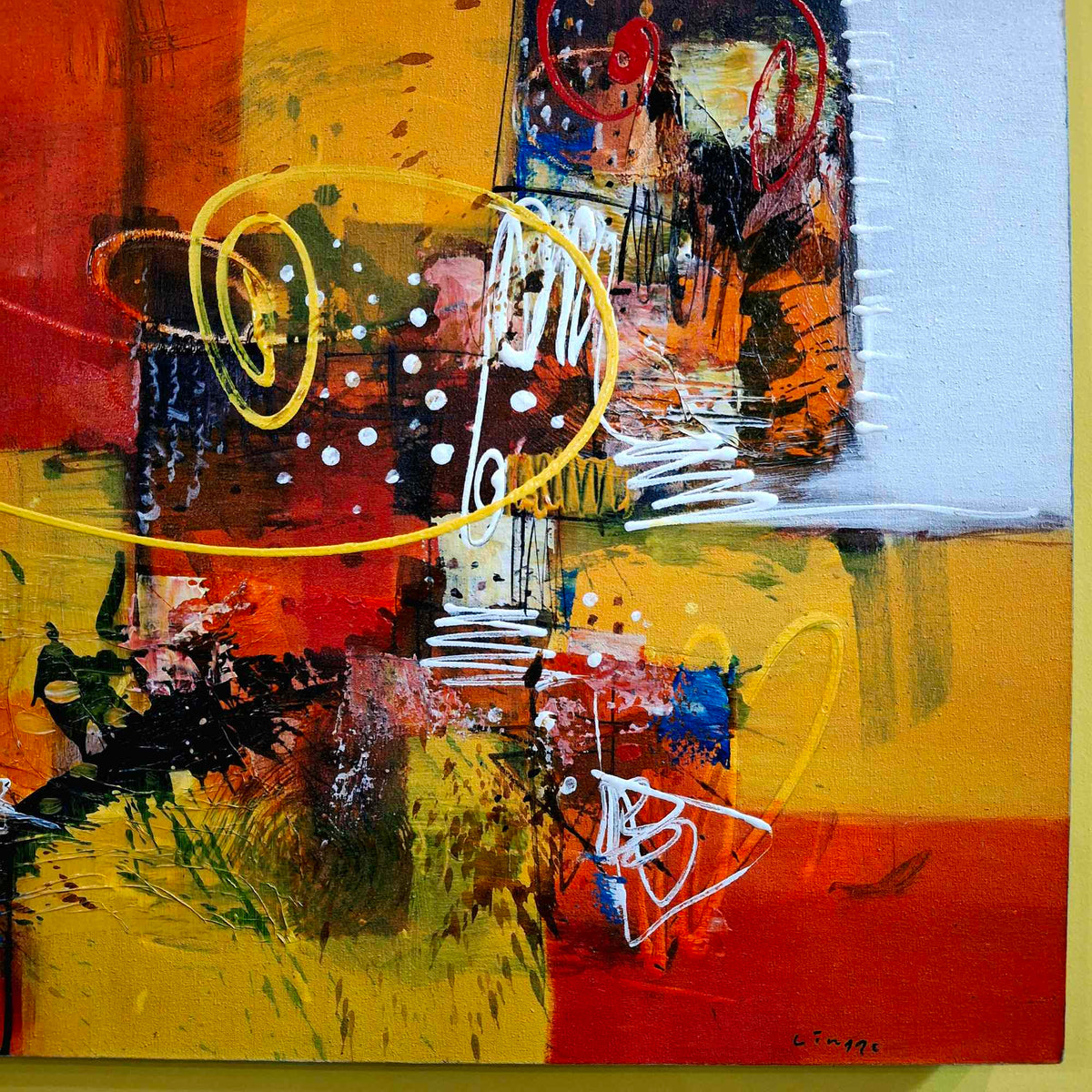 Quadro artigianale in rilievo geometria astratta