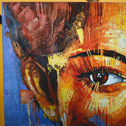Quadro etnico artigianale ritratto di donna