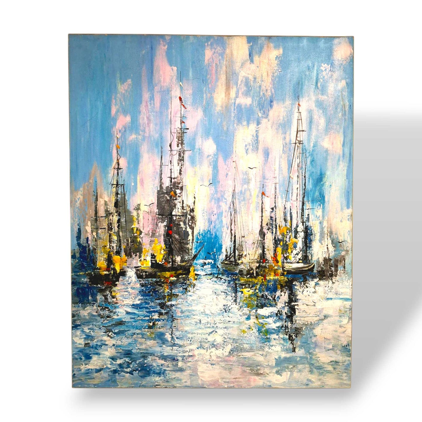Quadro etnico marino dipinto imbarcazioni
