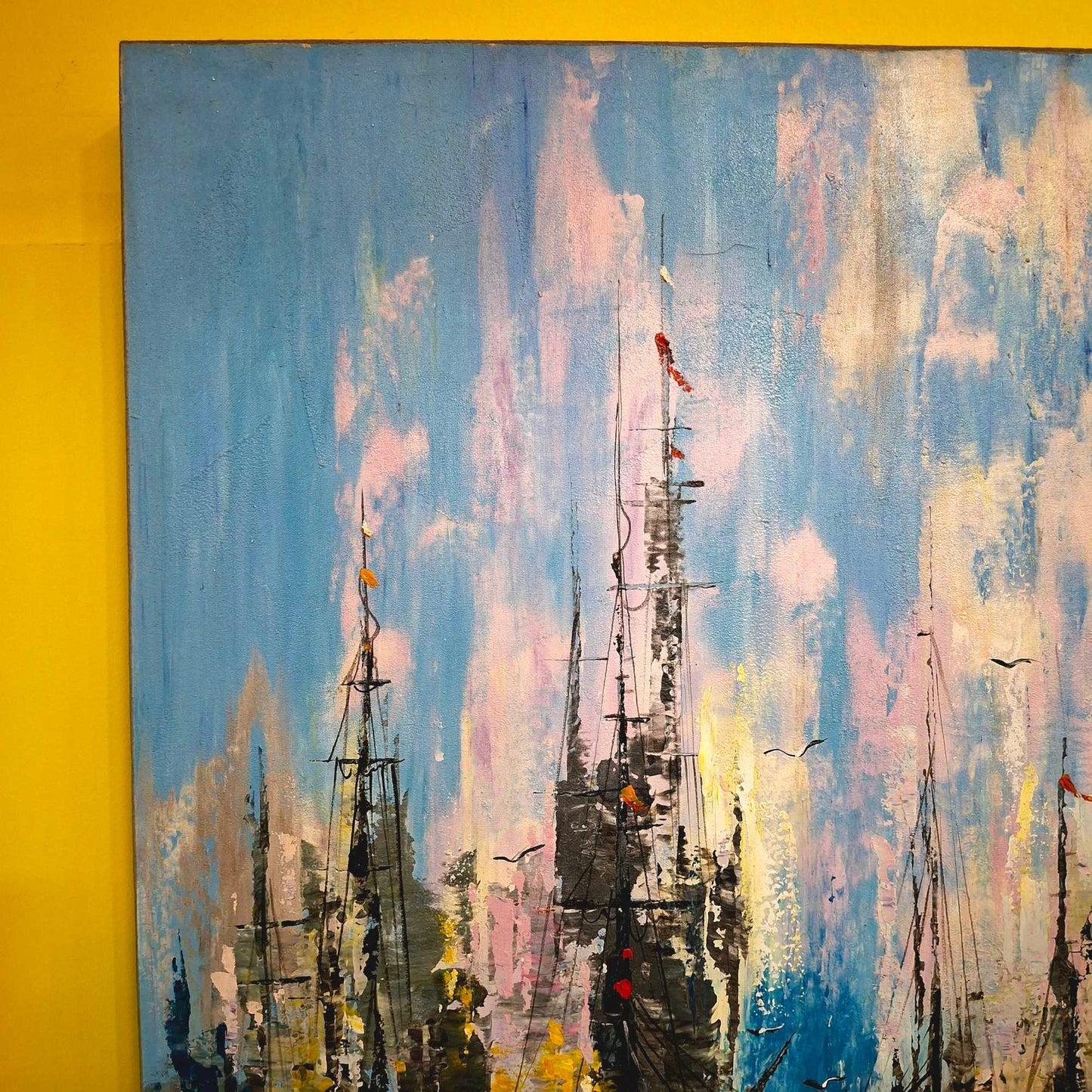 Quadro etnico marino dipinto imbarcazioni