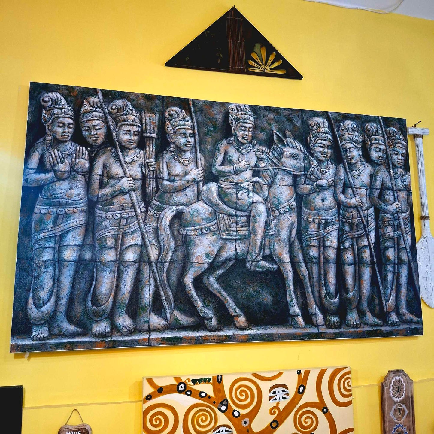 Quadro etnico acrilico su tela Angkor wat
